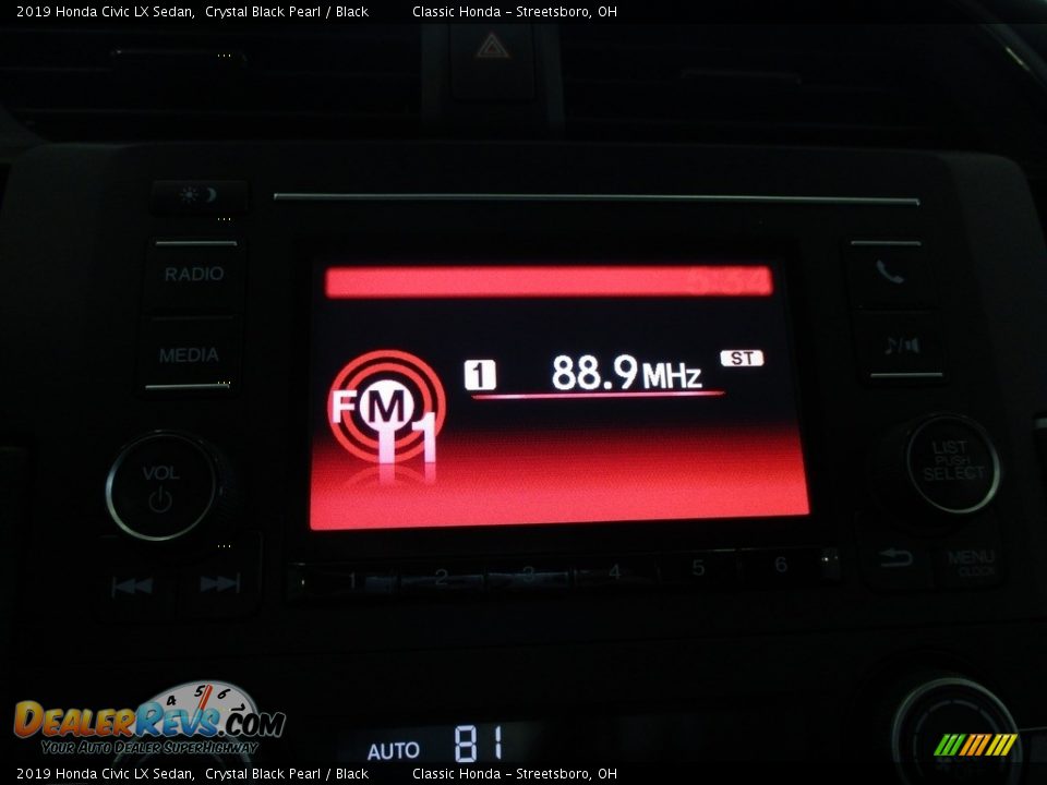 2019 Honda Civic LX Sedan Crystal Black Pearl / Black Photo #35