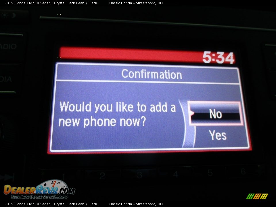 2019 Honda Civic LX Sedan Crystal Black Pearl / Black Photo #36