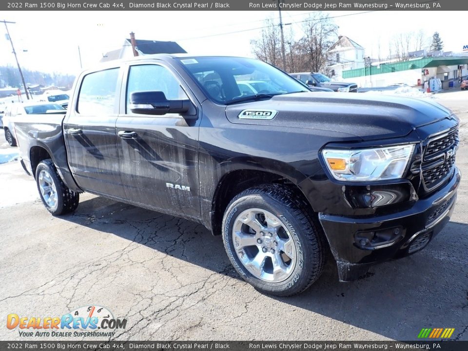 2022 Ram 1500 Big Horn Crew Cab 4x4 Diamond Black Crystal Pearl / Black Photo #7