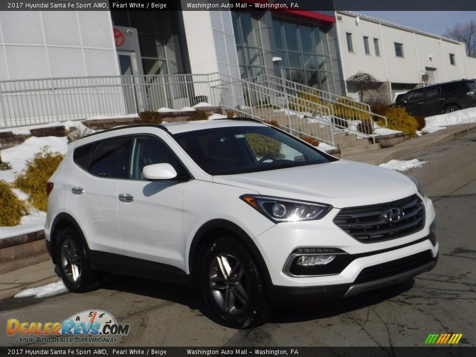 2017 Hyundai Santa Fe Sport AWD Pearl White / Beige Photo #1