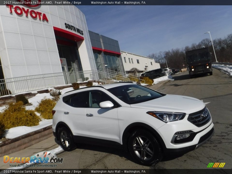 2017 Hyundai Santa Fe Sport AWD Pearl White / Beige Photo #2