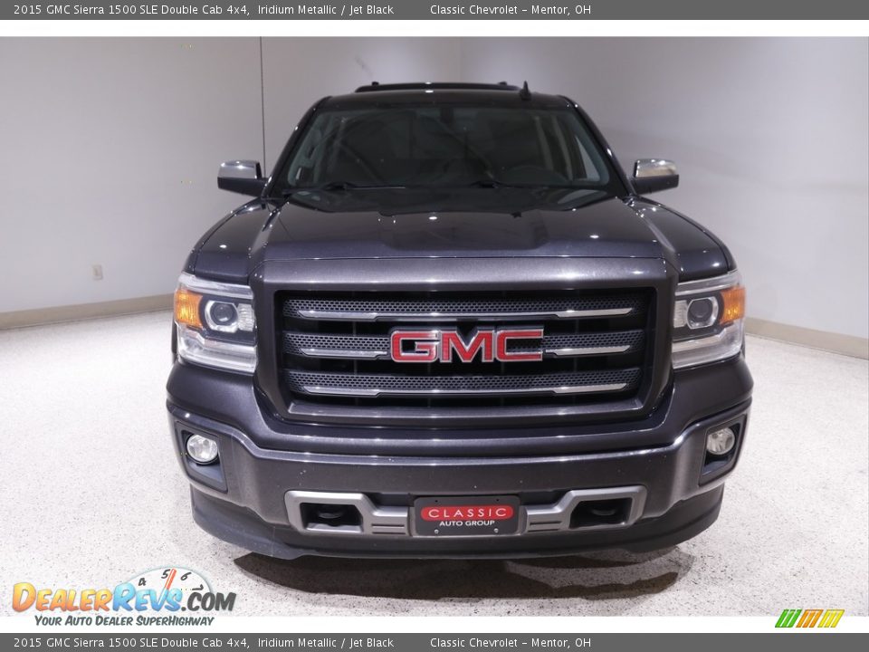 2015 GMC Sierra 1500 SLE Double Cab 4x4 Iridium Metallic / Jet Black Photo #2