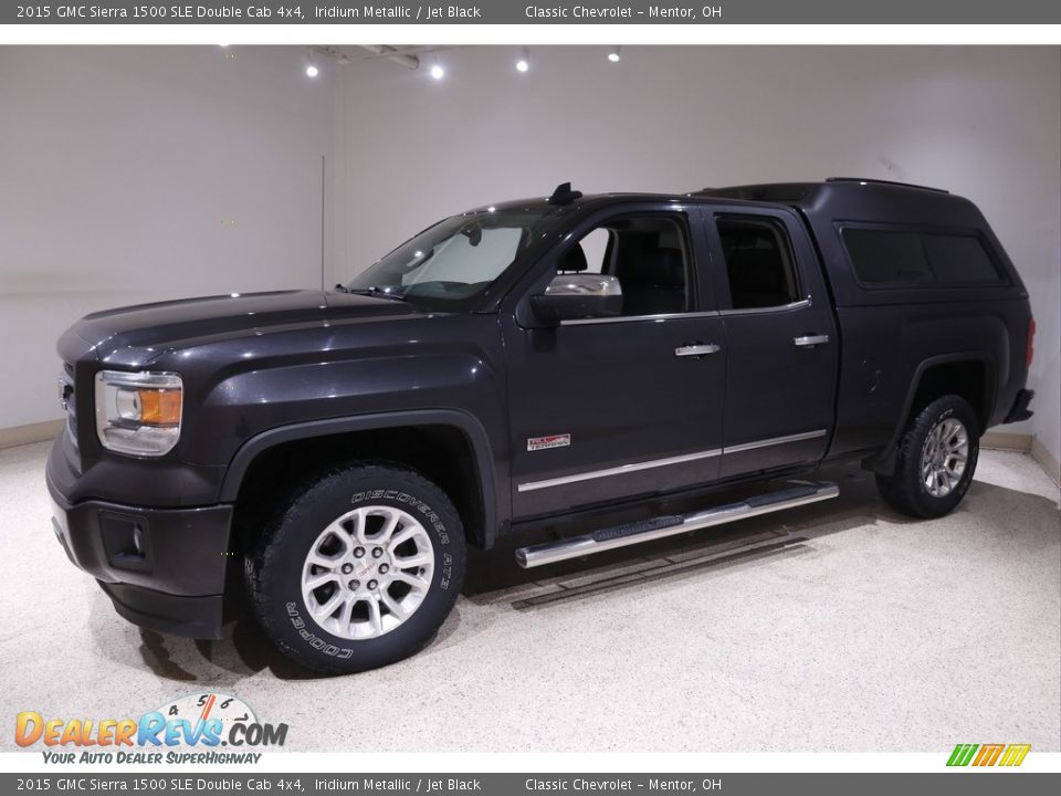 2015 GMC Sierra 1500 SLE Double Cab 4x4 Iridium Metallic / Jet Black Photo #3