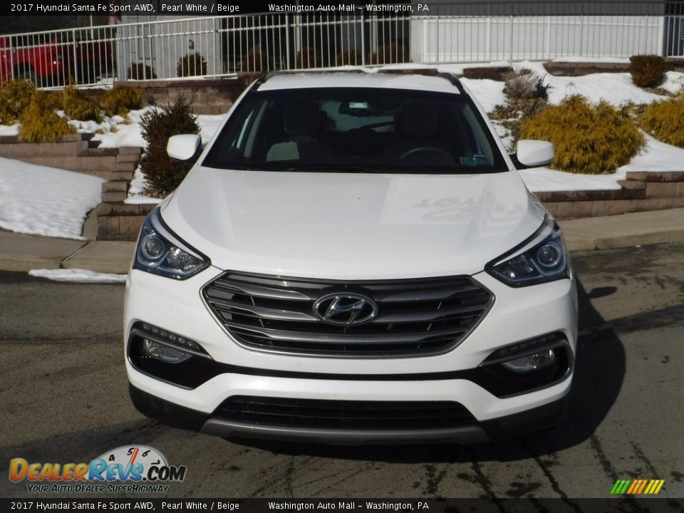 2017 Hyundai Santa Fe Sport AWD Pearl White / Beige Photo #9