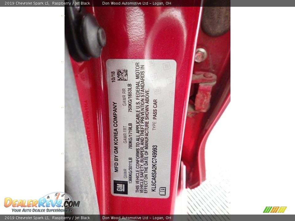 2019 Chevrolet Spark LS Raspberry / Jet Black Photo #32