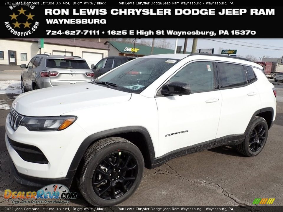 2022 Jeep Compass Latitude Lux 4x4 Bright White / Black Photo #1