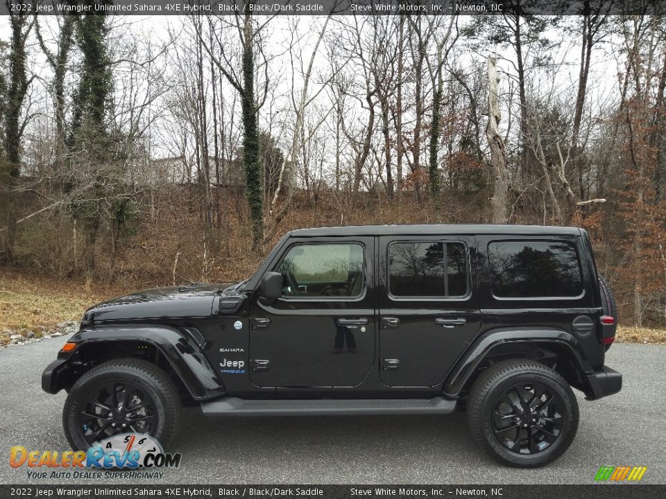 Black 2022 Jeep Wrangler Unlimited Sahara 4XE Hybrid Photo #1