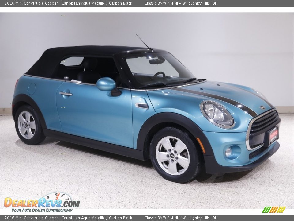 2016 Mini Convertible Cooper Caribbean Aqua Metallic / Carbon Black Photo #2