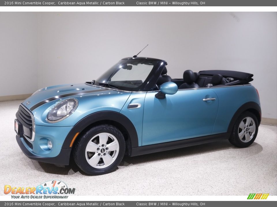 2016 Mini Convertible Cooper Caribbean Aqua Metallic / Carbon Black Photo #4