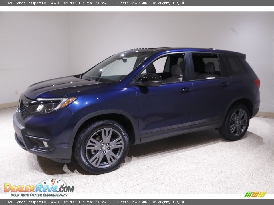 2020 Honda Passport EX-L AWD Obsidian Blue Pearl / Gray Photo #3