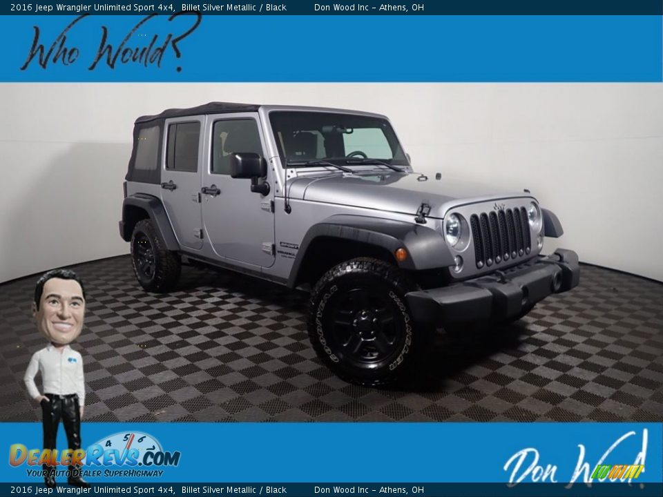 2016 Jeep Wrangler Unlimited Sport 4x4 Billet Silver Metallic / Black Photo #1