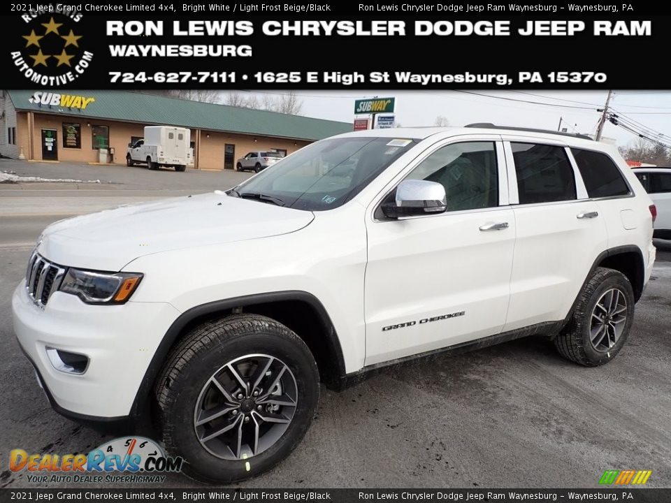 2021 Jeep Grand Cherokee Limited 4x4 Bright White / Light Frost Beige/Black Photo #1