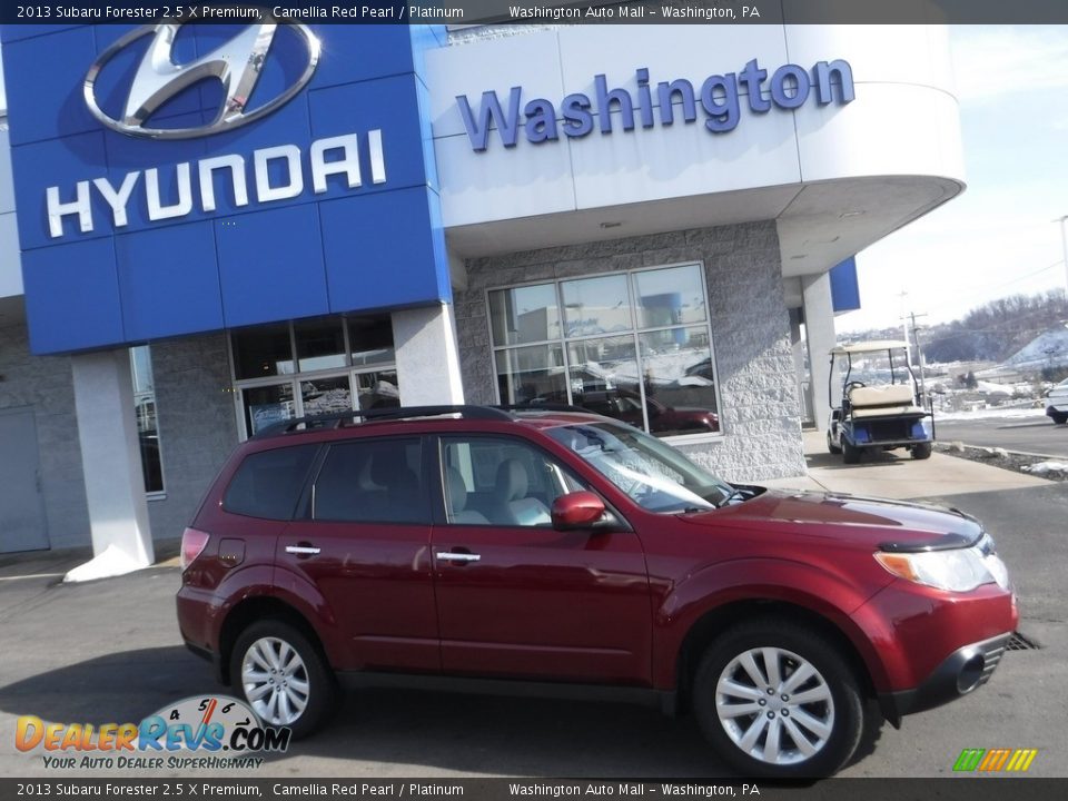 2013 Subaru Forester 2.5 X Premium Camellia Red Pearl / Platinum Photo #2