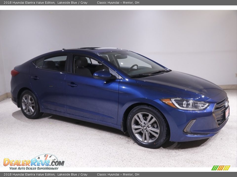 2018 Hyundai Elantra Value Edition Lakeside Blue / Gray Photo #1