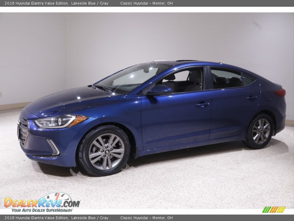 2018 Hyundai Elantra Value Edition Lakeside Blue / Gray Photo #3
