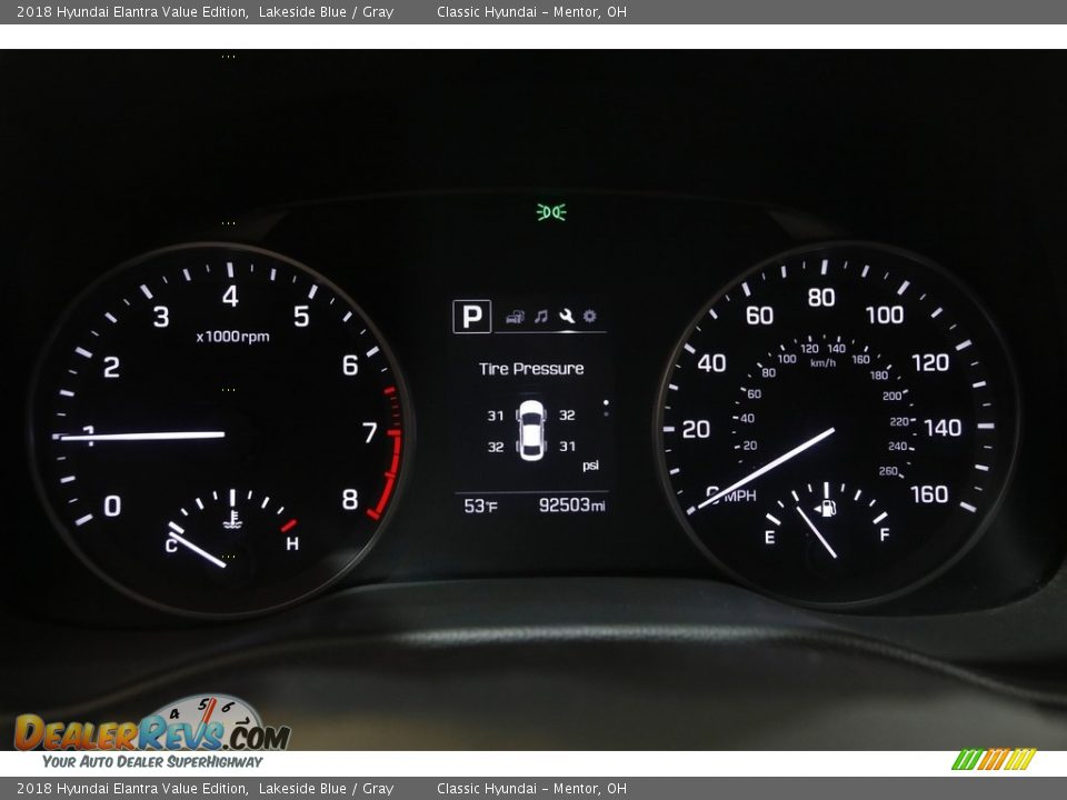 2018 Hyundai Elantra Value Edition Lakeside Blue / Gray Photo #8