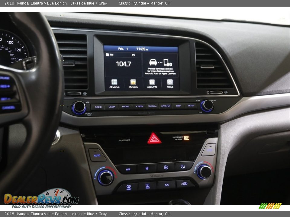 2018 Hyundai Elantra Value Edition Lakeside Blue / Gray Photo #9