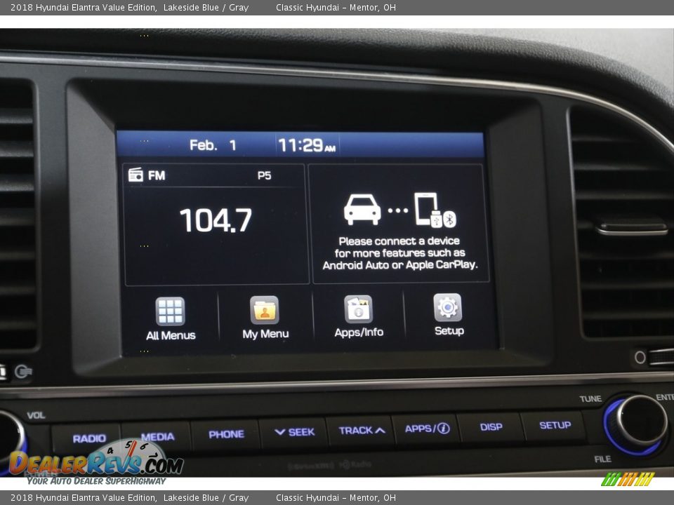 2018 Hyundai Elantra Value Edition Lakeside Blue / Gray Photo #10