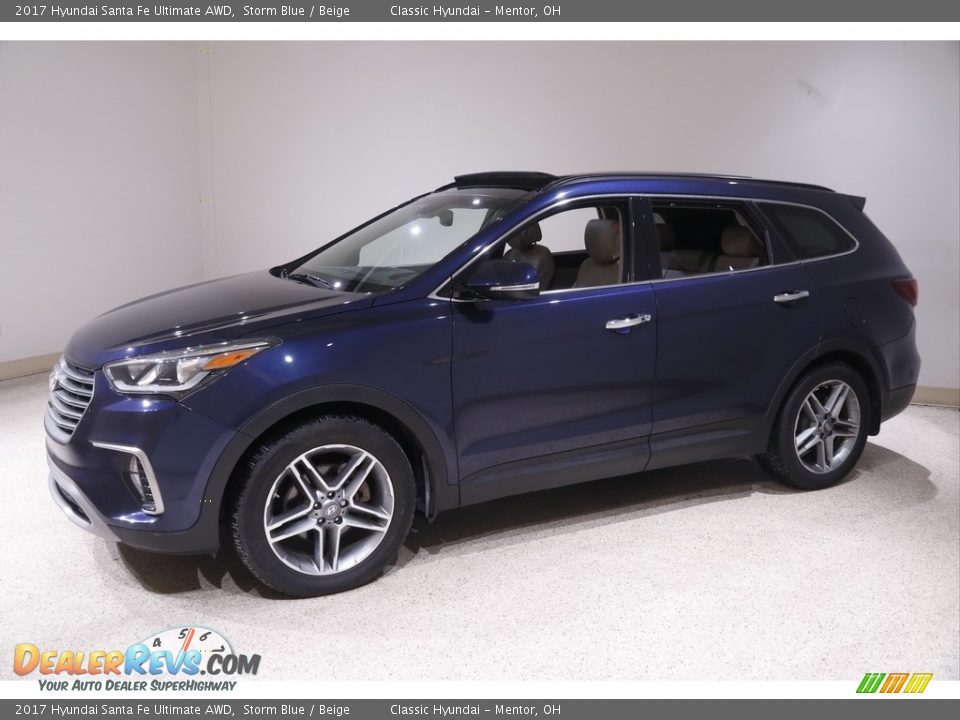 2017 Hyundai Santa Fe Ultimate AWD Storm Blue / Beige Photo #3