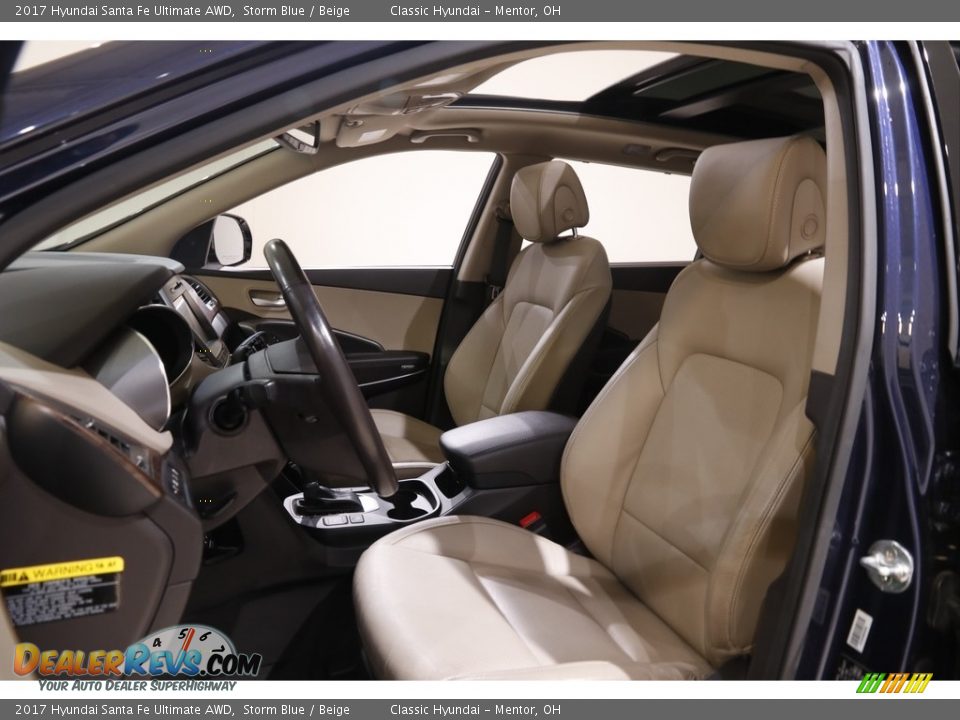 2017 Hyundai Santa Fe Ultimate AWD Storm Blue / Beige Photo #5