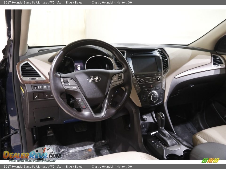 2017 Hyundai Santa Fe Ultimate AWD Storm Blue / Beige Photo #6