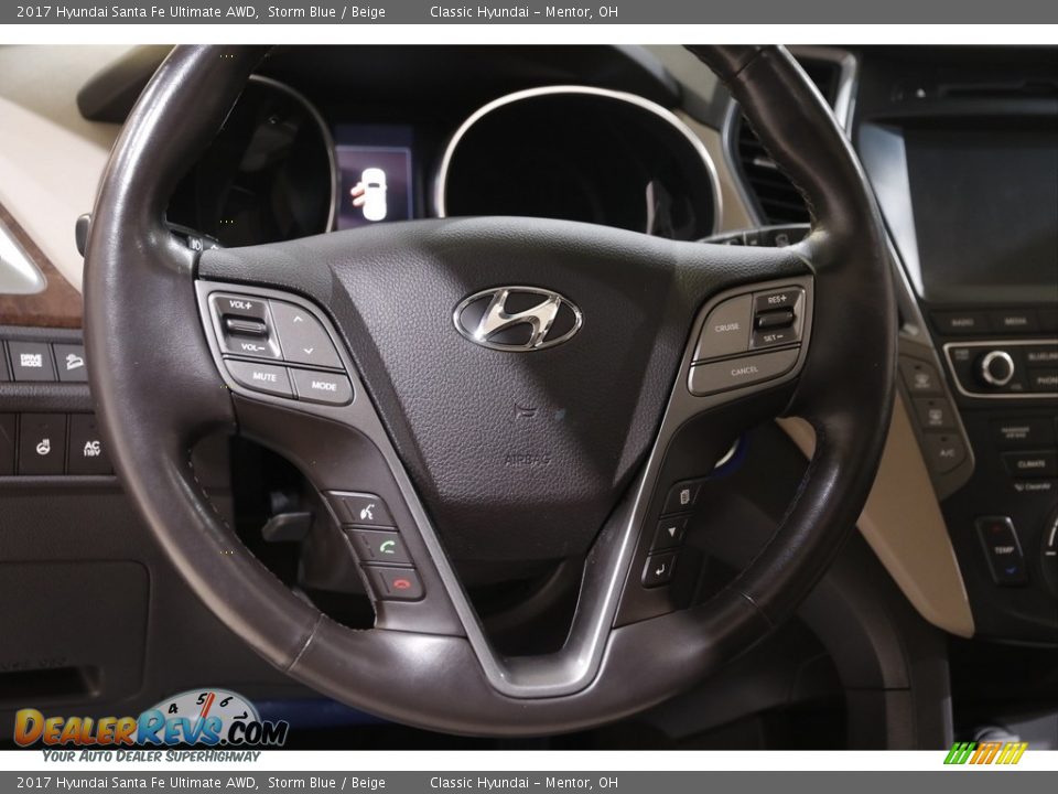 2017 Hyundai Santa Fe Ultimate AWD Storm Blue / Beige Photo #7
