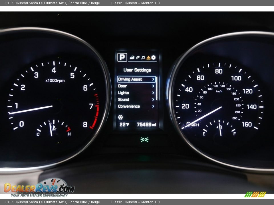 2017 Hyundai Santa Fe Ultimate AWD Storm Blue / Beige Photo #8
