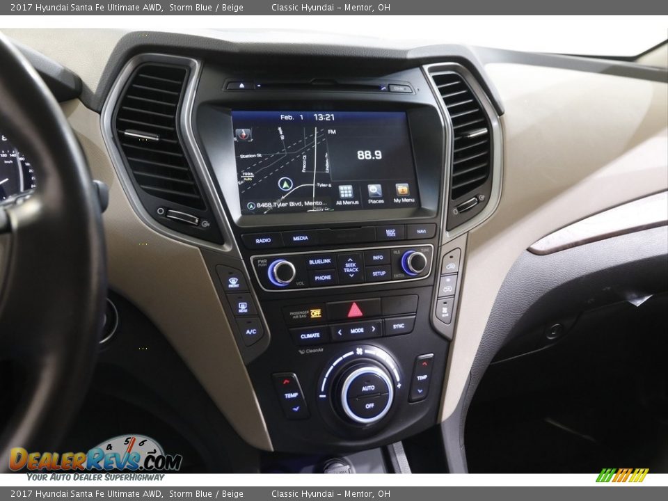 2017 Hyundai Santa Fe Ultimate AWD Storm Blue / Beige Photo #9