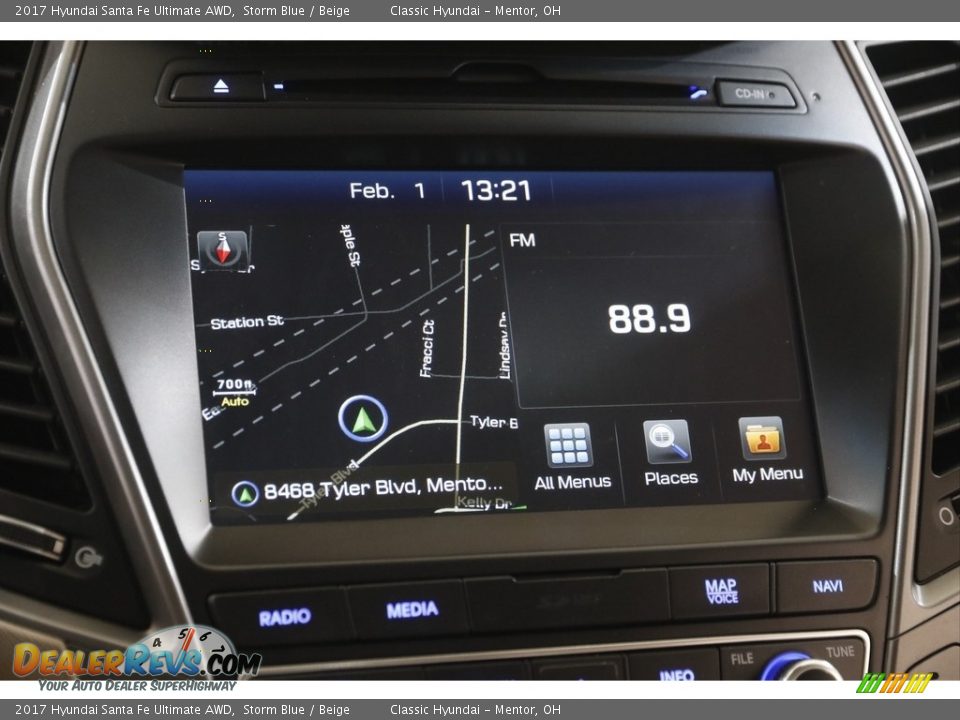 2017 Hyundai Santa Fe Ultimate AWD Storm Blue / Beige Photo #10