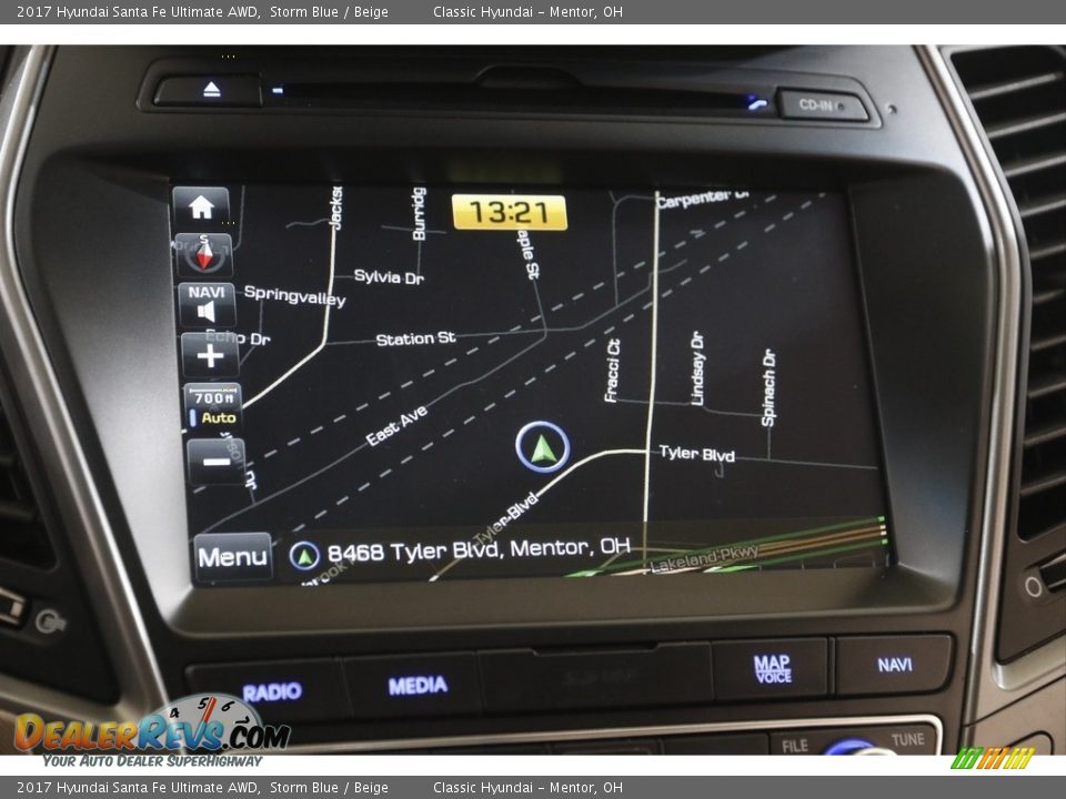 2017 Hyundai Santa Fe Ultimate AWD Storm Blue / Beige Photo #11
