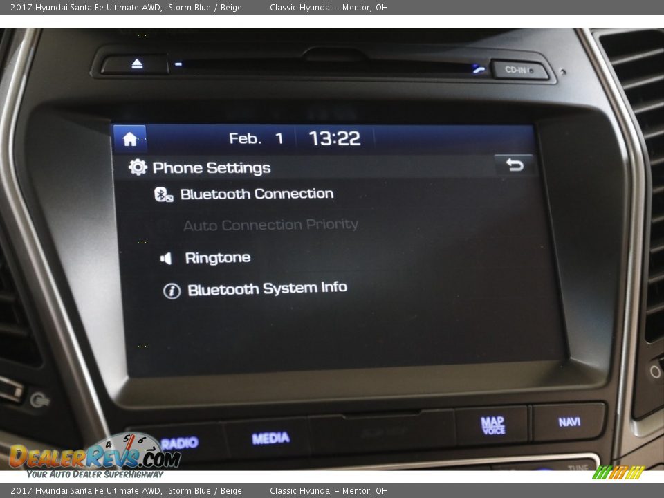 2017 Hyundai Santa Fe Ultimate AWD Storm Blue / Beige Photo #12