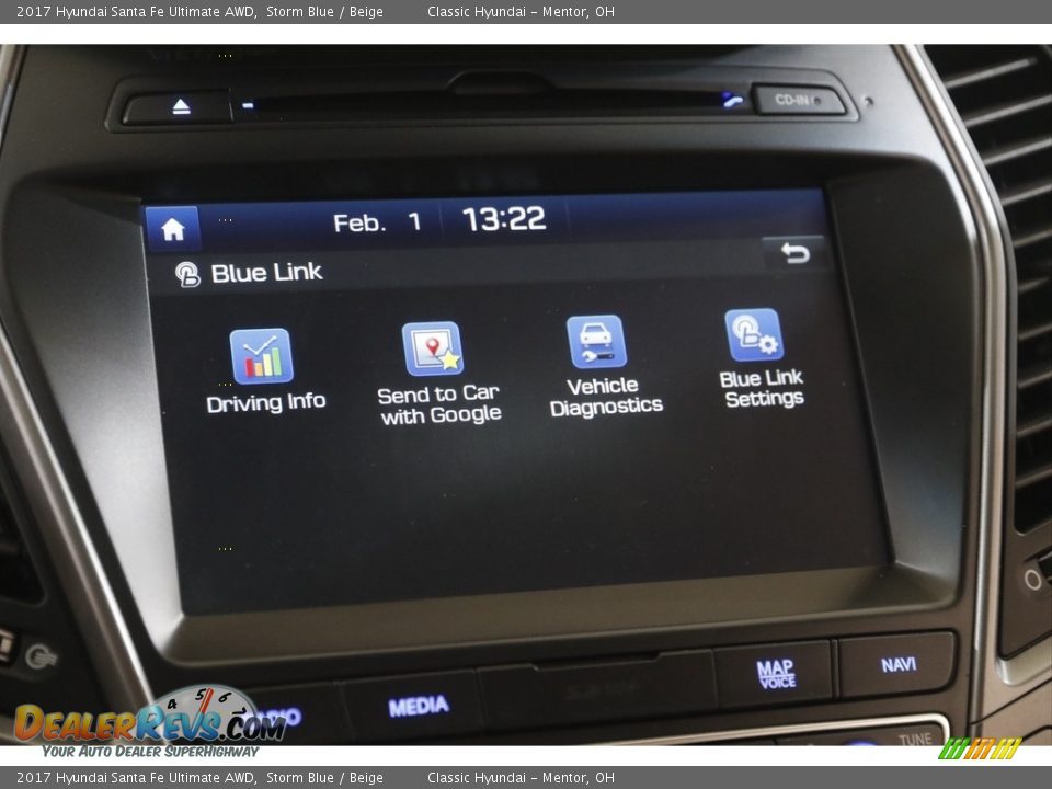 2017 Hyundai Santa Fe Ultimate AWD Storm Blue / Beige Photo #13