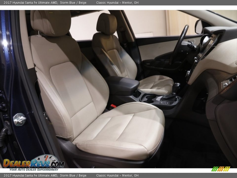 2017 Hyundai Santa Fe Ultimate AWD Storm Blue / Beige Photo #16