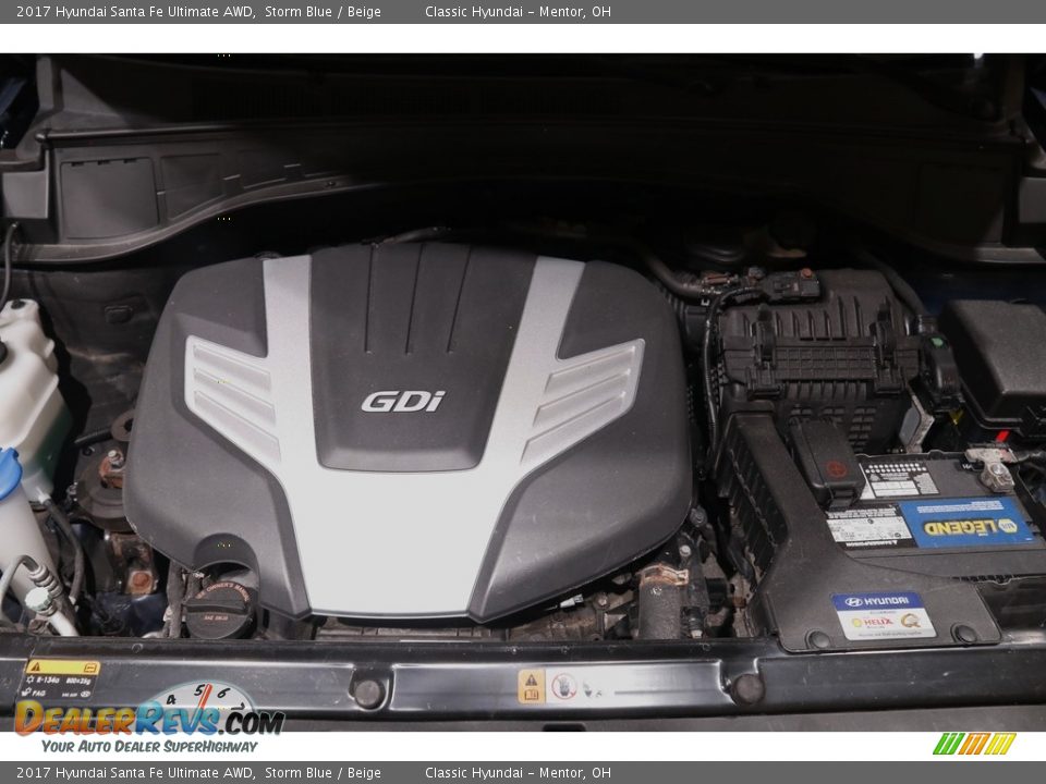 2017 Hyundai Santa Fe Ultimate AWD Storm Blue / Beige Photo #20