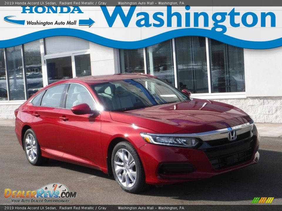 2019 Honda Accord LX Sedan Radiant Red Metallic / Gray Photo #1