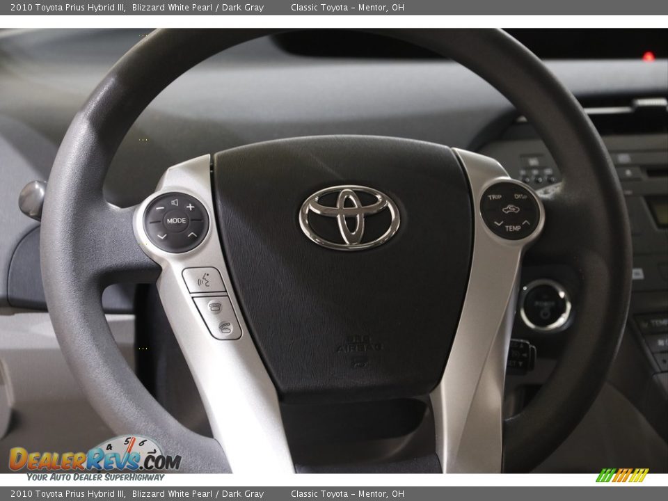 2010 Toyota Prius Hybrid III Blizzard White Pearl / Dark Gray Photo #7