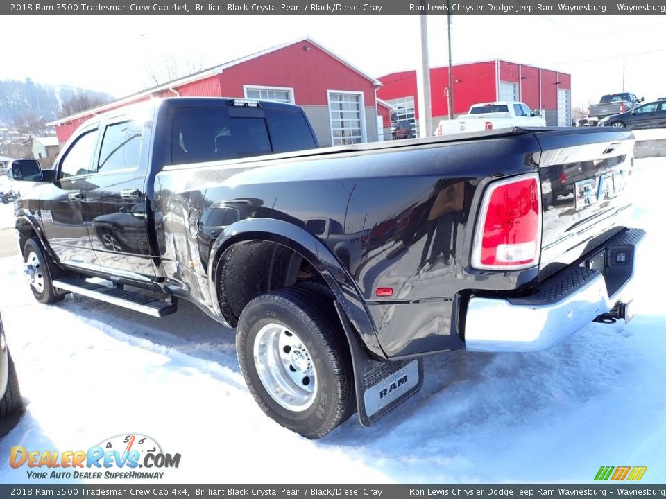 2018 Ram 3500 Tradesman Crew Cab 4x4 Brilliant Black Crystal Pearl / Black/Diesel Gray Photo #2