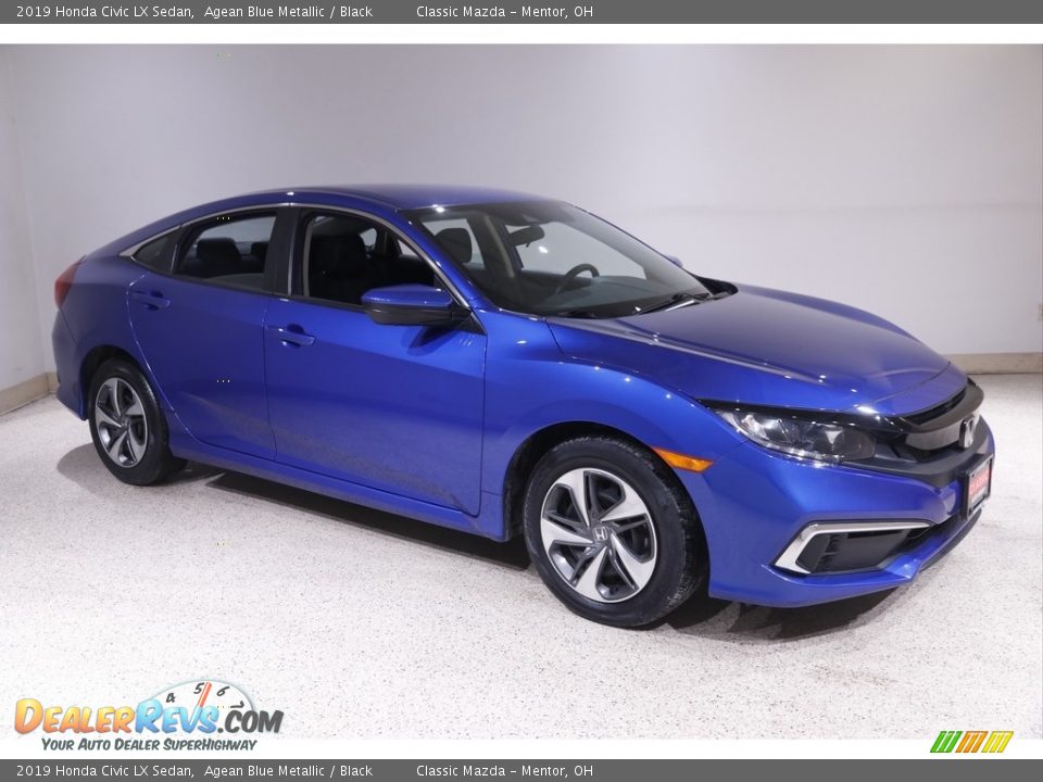 2019 Honda Civic LX Sedan Agean Blue Metallic / Black Photo #1