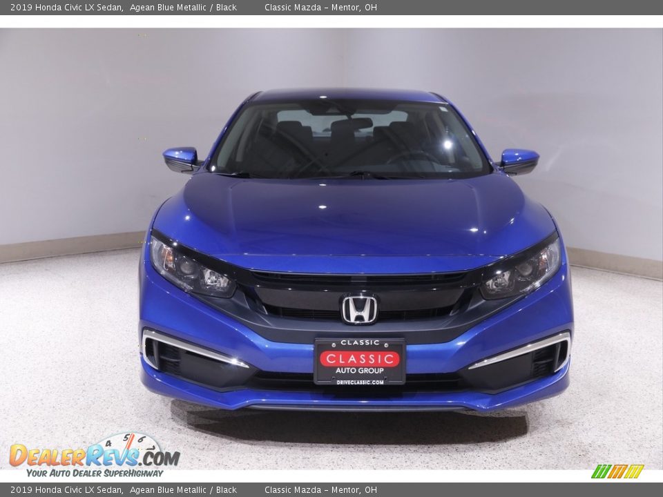 2019 Honda Civic LX Sedan Agean Blue Metallic / Black Photo #2