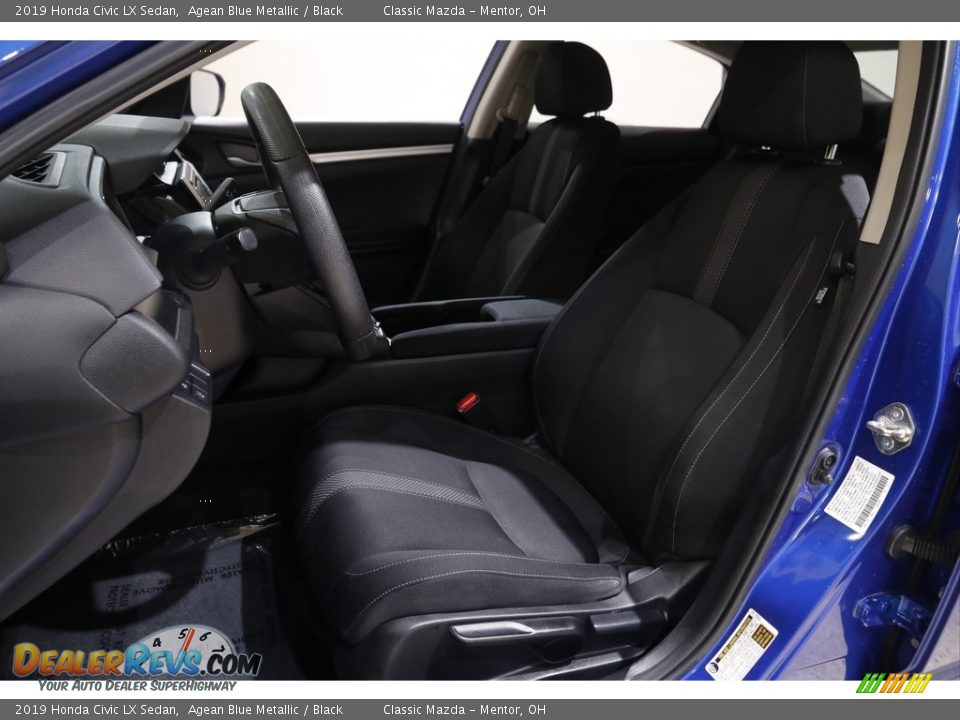 2019 Honda Civic LX Sedan Agean Blue Metallic / Black Photo #5