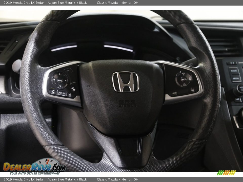 2019 Honda Civic LX Sedan Agean Blue Metallic / Black Photo #7