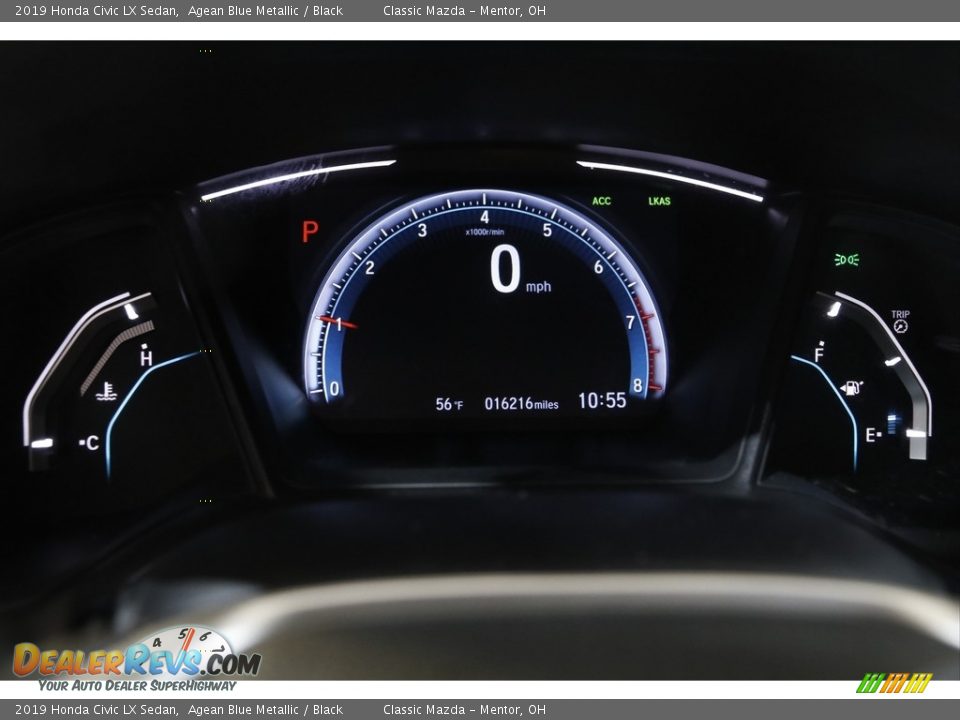 2019 Honda Civic LX Sedan Agean Blue Metallic / Black Photo #8