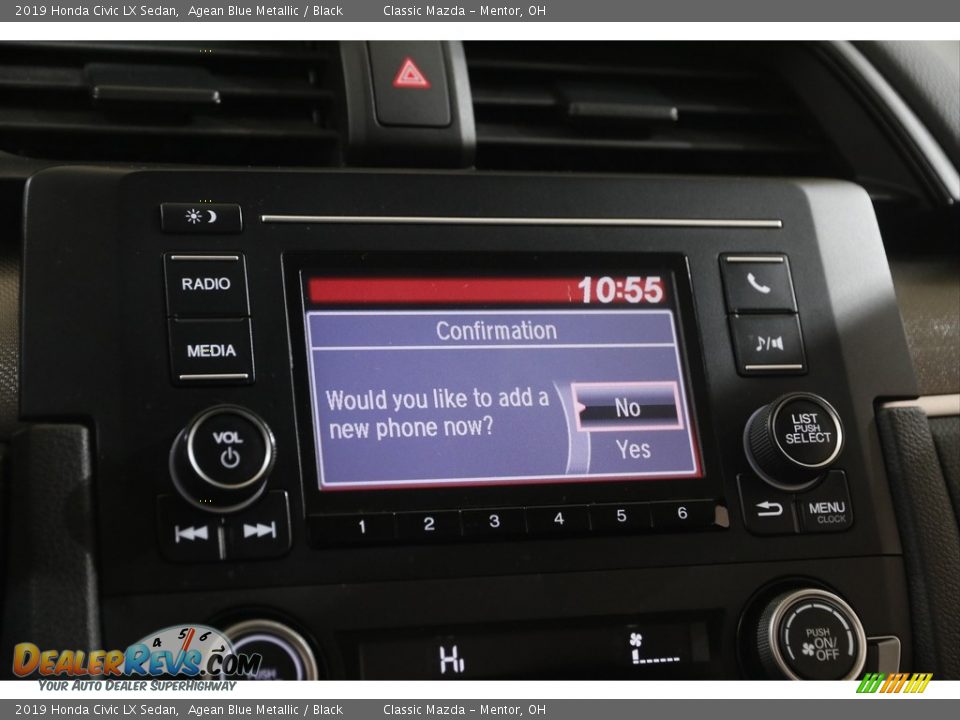 2019 Honda Civic LX Sedan Agean Blue Metallic / Black Photo #10