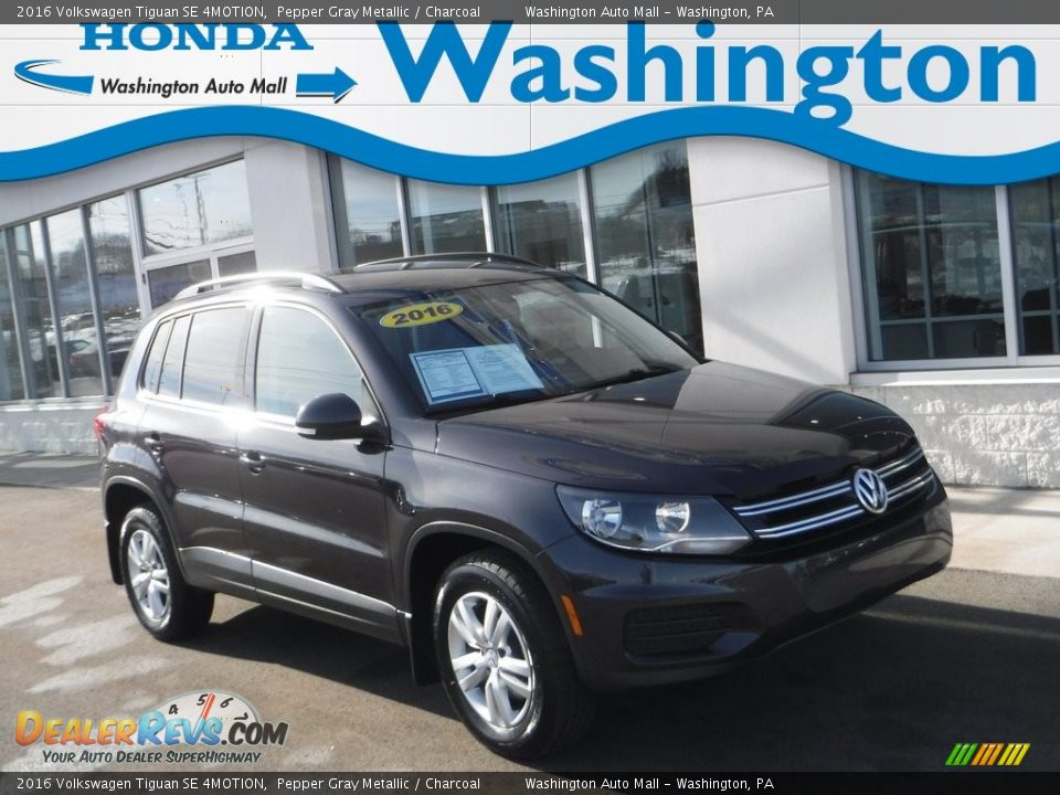 2016 Volkswagen Tiguan SE 4MOTION Pepper Gray Metallic / Charcoal Photo #1