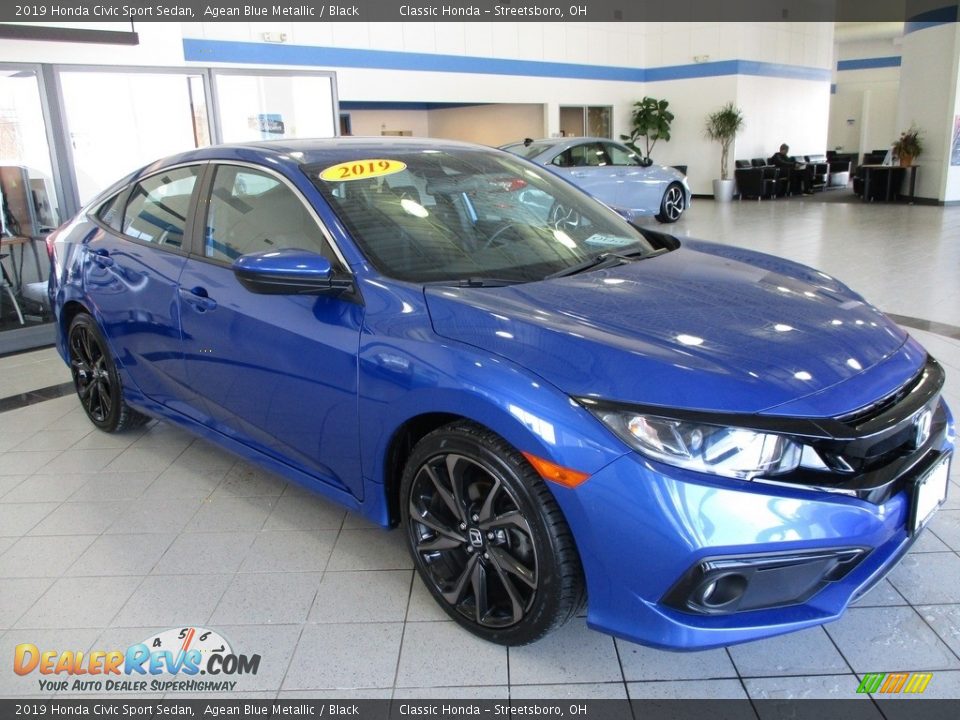 2019 Honda Civic Sport Sedan Agean Blue Metallic / Black Photo #3