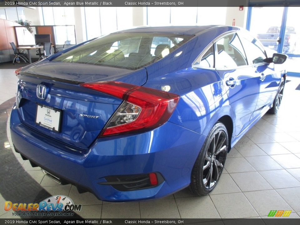 2019 Honda Civic Sport Sedan Agean Blue Metallic / Black Photo #7