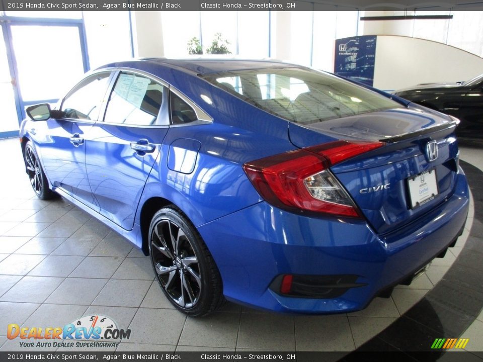 2019 Honda Civic Sport Sedan Agean Blue Metallic / Black Photo #9