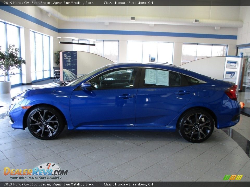 2019 Honda Civic Sport Sedan Agean Blue Metallic / Black Photo #10