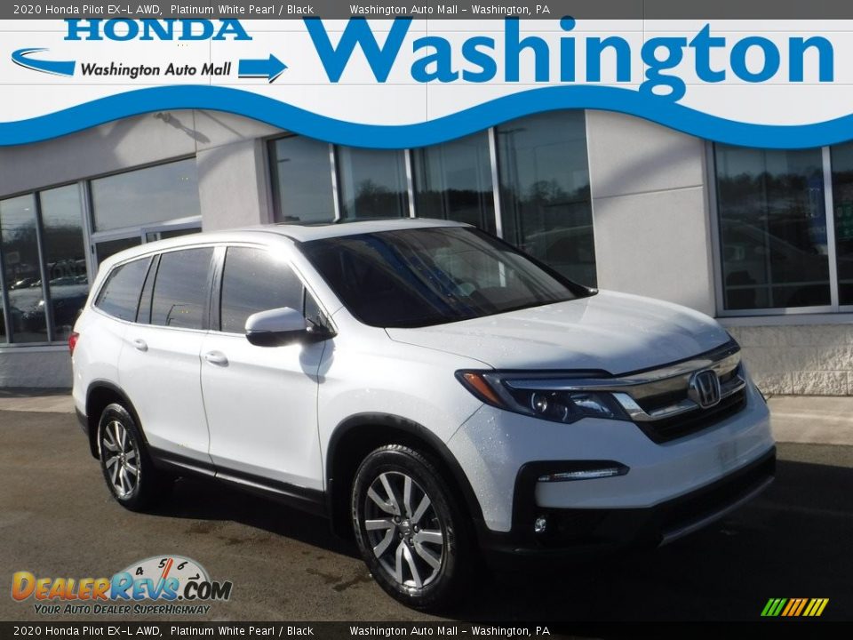 2020 Honda Pilot EX-L AWD Platinum White Pearl / Black Photo #1