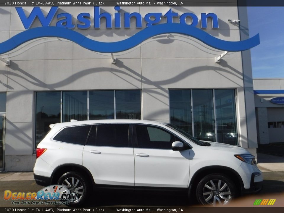2020 Honda Pilot EX-L AWD Platinum White Pearl / Black Photo #2